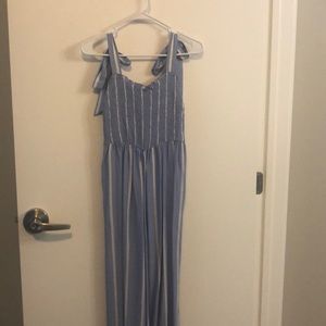 H&M summer blue & white pant jumper